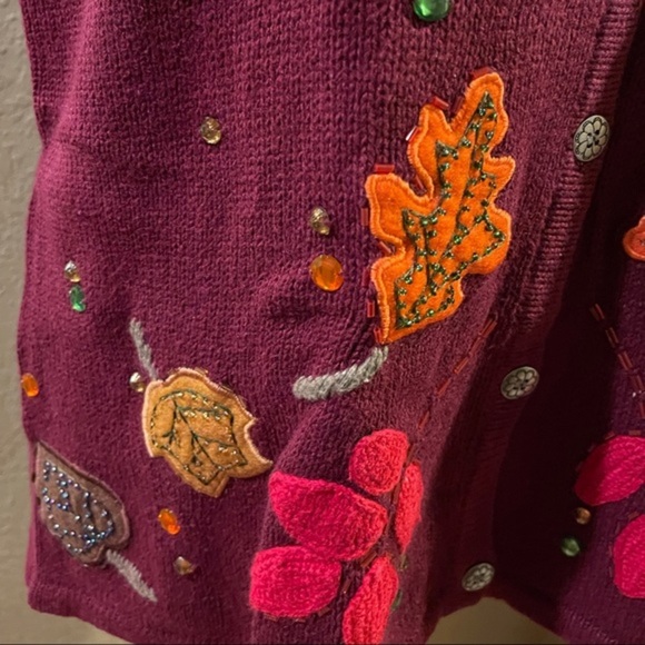 Grandmacore Autumn/Fall Embellished Sweater Vest - Picture 2 of 10